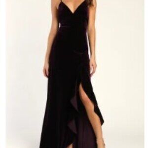 Lulu's Purple Spaghetti Strap Maxi Gown